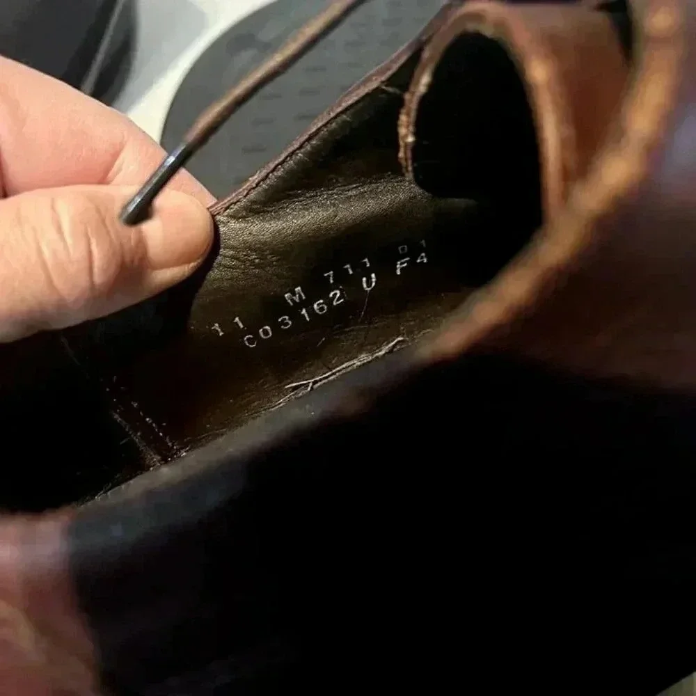 Cole Haan Dress Shoes Men 11 Burgundy Apron Toe‎ Derby Leather Lace Up Dapper